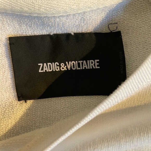 Zadig and Voltaire Upper Skull Star Studded Sweatshirt White - Picture 9 of 12